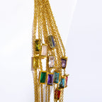 Olivenorma Simple Rectangular Birthstone Pendant Stainless Steel  Gift Card Necklace