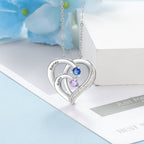 Olivenorma Personalized Birthstones Engraved Heart Necklace