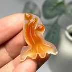 Bohemian Agate Golden Fish Crystal Pendant Small Animal Carving Natural Stone