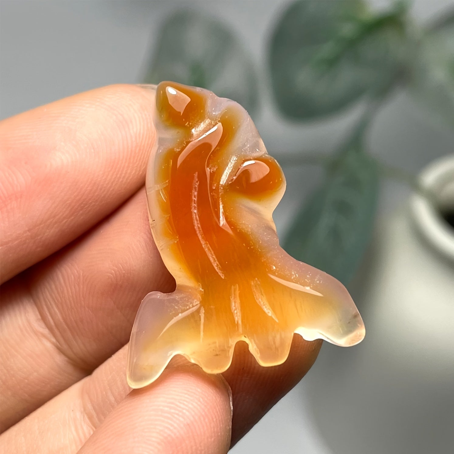 Bohemian Agate Golden Fish Crystal Pendant Small Animal Carving Natural Stone