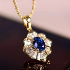 Elegant Midnight Blue Gold Necklace