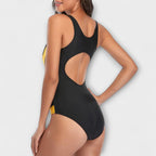 Sporty One-Piece Swimsuit with Back Cut-Out