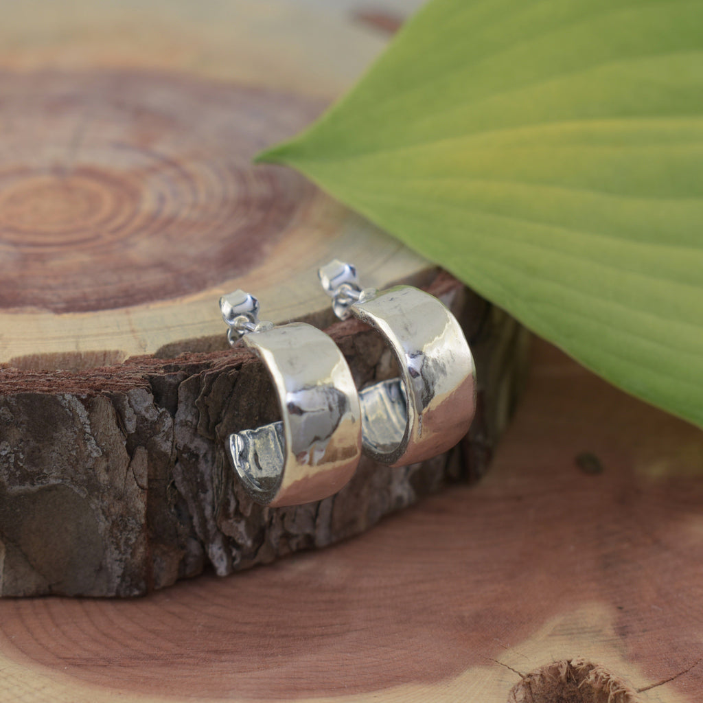 Dust & Silver Hoop Earrings