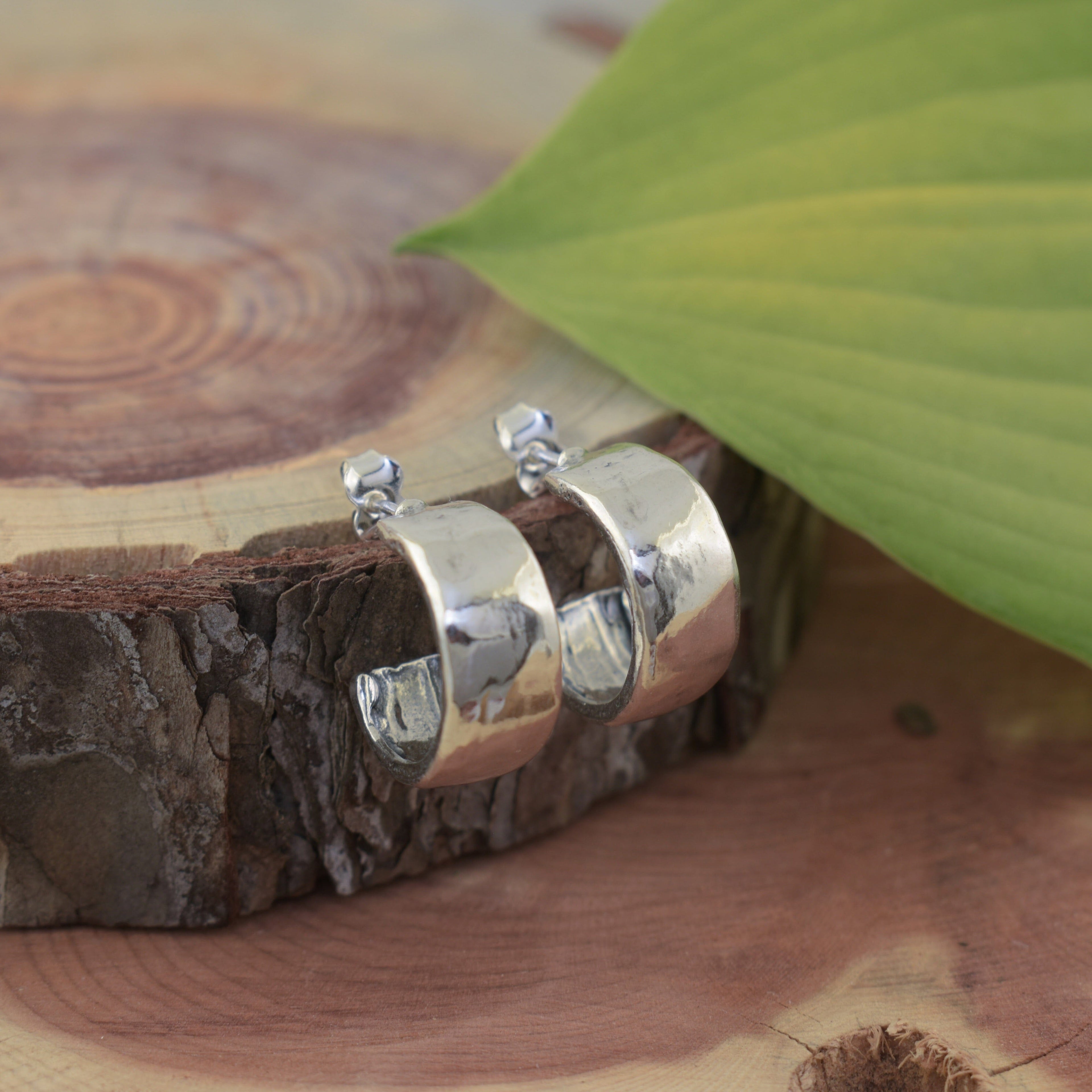 Dust & Silver Hoop Earrings