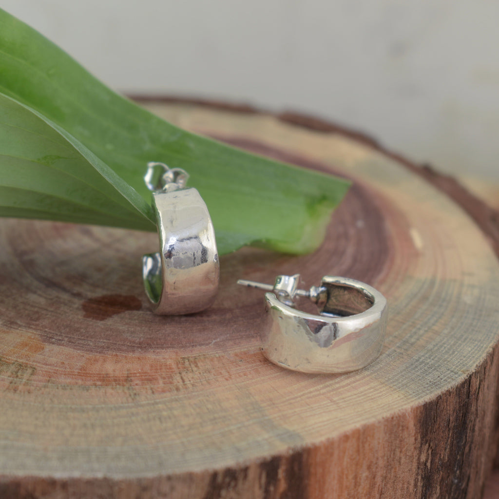 Dust & Silver Hoop Earrings