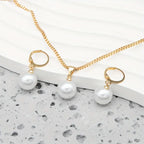 Elegant Gold Pearl Jewelry Set