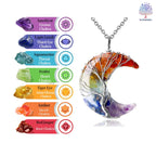 Olivenorma Natural Chakra Moon Necklace