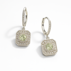 Green Amethyst Drop Sterling Silver Earrings