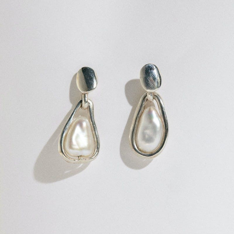 Sterling Silver Grown Pearl Earrings