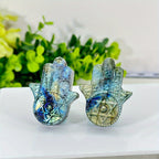 Labradorite Hexagram Crystal Carving