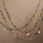 Olivenorma Emerald Green Aventurine Peridot Pendant Beaded Necklace