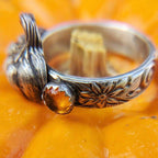 Unique Pumpkin Zirconia Ring
