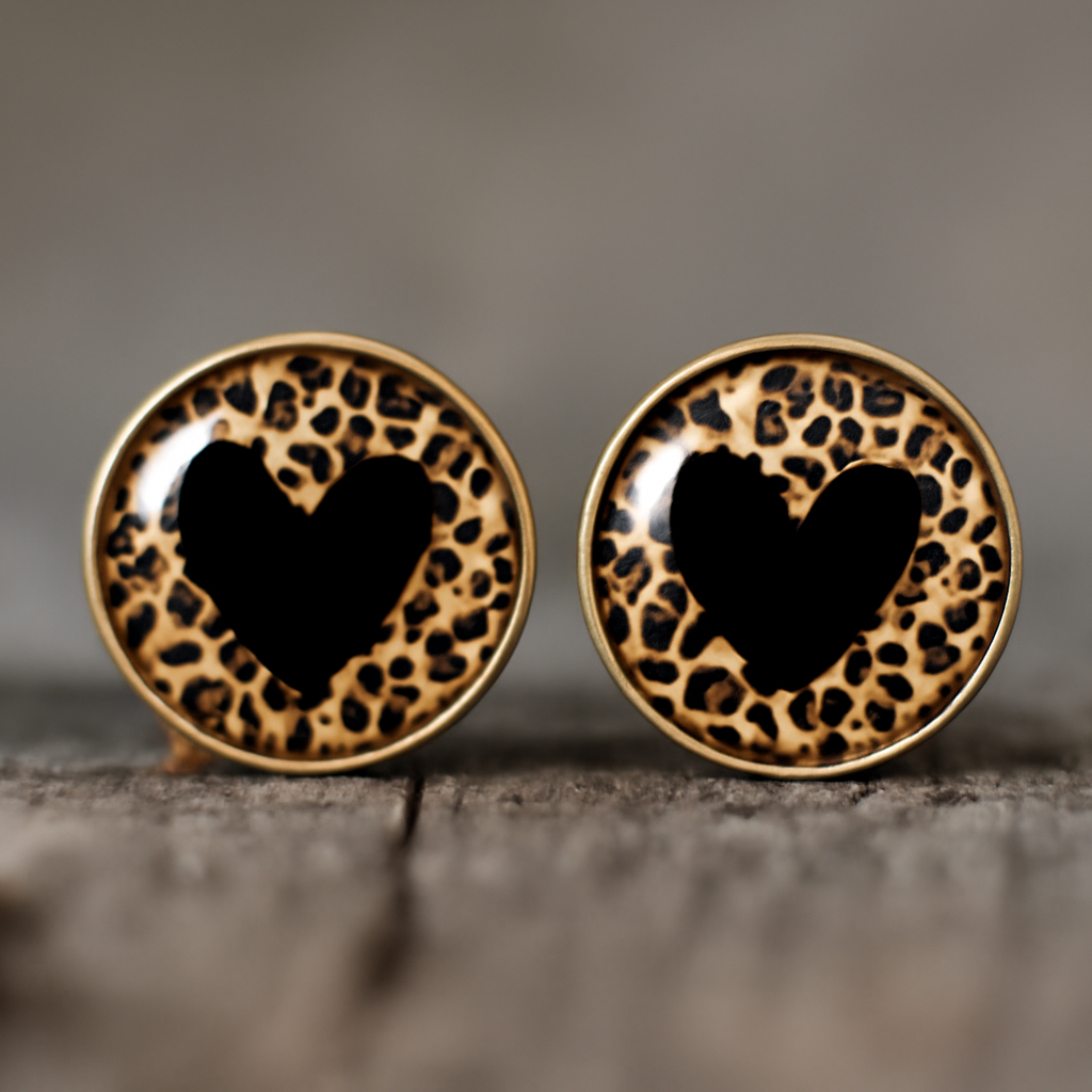 Black Heart Stud Earrings