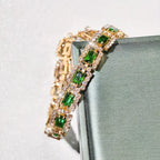 Emerald Green Statement Gold Bracelet
