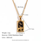Olivenorma Stainless Steel 18k Gold Plated Tarot Card Necklace