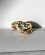 Wavy Irregular Green Crystal Ring