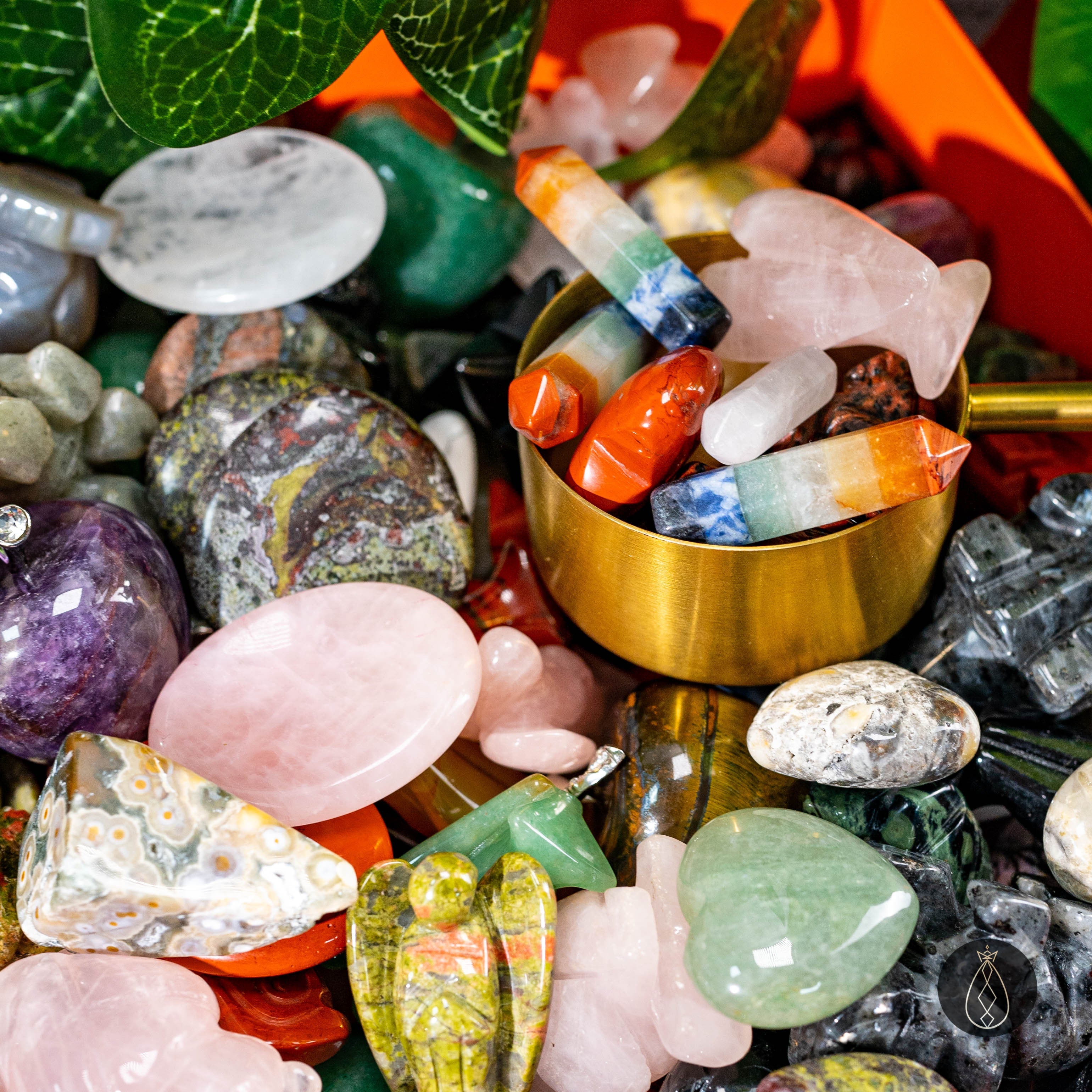 Crystal Stone Carvings Set - Angels, Turtles, Elephants, Owls, etc