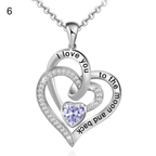 Olivenorma Hearts and Hearts Birthstone Necklace