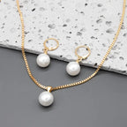 Elegant Gold Pearl Jewelry Set