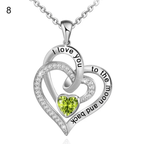 Olivenorma Hearts and Hearts Birthstone Gift Card Necklace