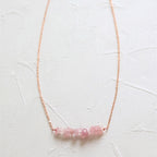 Olivenorma Natural Rose Quartz Gravel Necklace