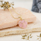 Olivenorma Rose Quartz Heart Shape Gemstone Necklace