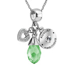 Olivenorma Diamond Heart Pendant Birthstone Necklace