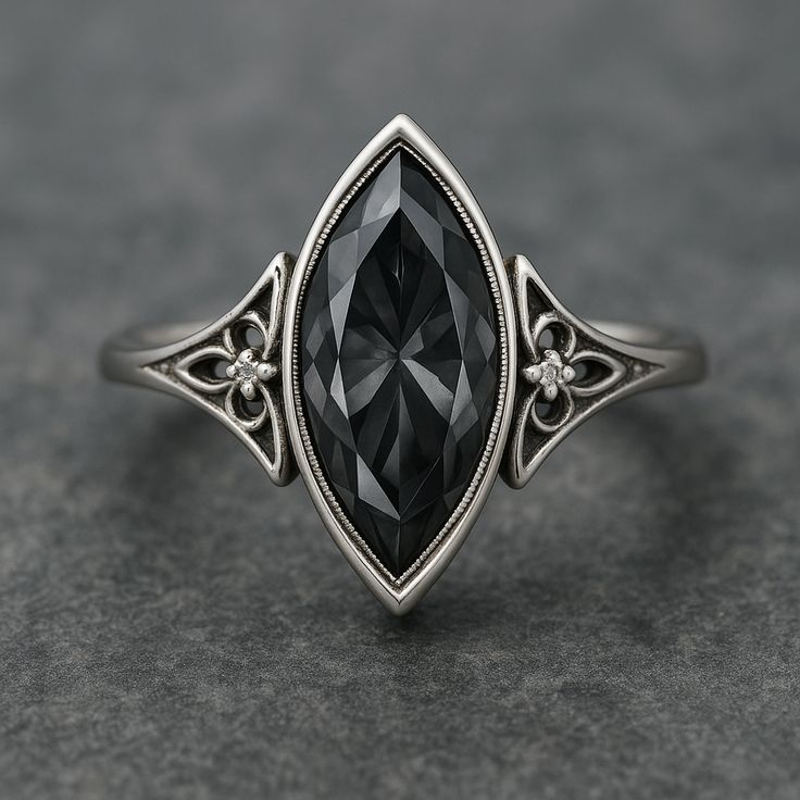 Black Oval Stone Exotic Ring
