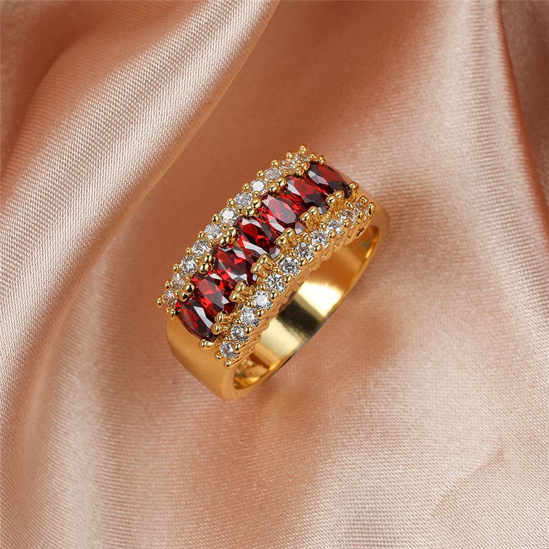 Luxury Red Crystal Stone Ring