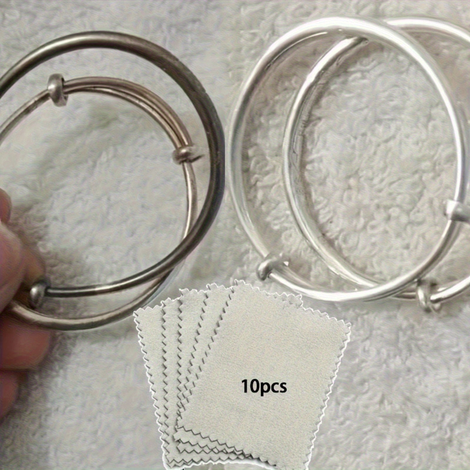 10pcs Polished Cloth Jewelry Care Cleaning Cloth for Rings Necklaces Bracelets