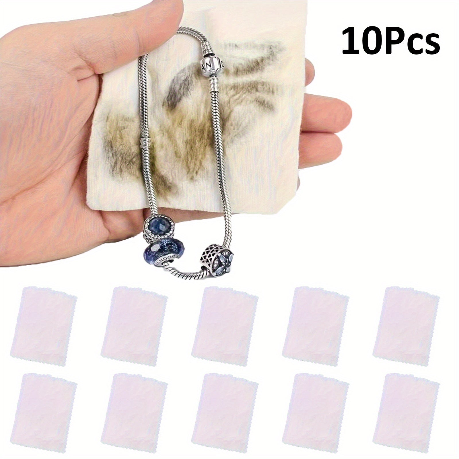 10pcs Polished Cloth Jewelry Care Cleaning Cloth for Rings Necklaces Bracelets