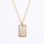 Olivenorma Zircon Electroplated Gold Tarot Oil Drop Necklace