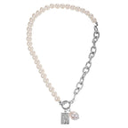 Women's Double Layered Boho Pearl Drop And Baroque Necklace