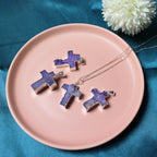 Olivenorma "Healing Heart" Cross Reiki Natural Crystal Necklace