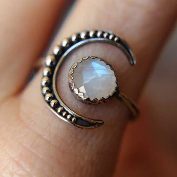 Faceted Moonstone Ring