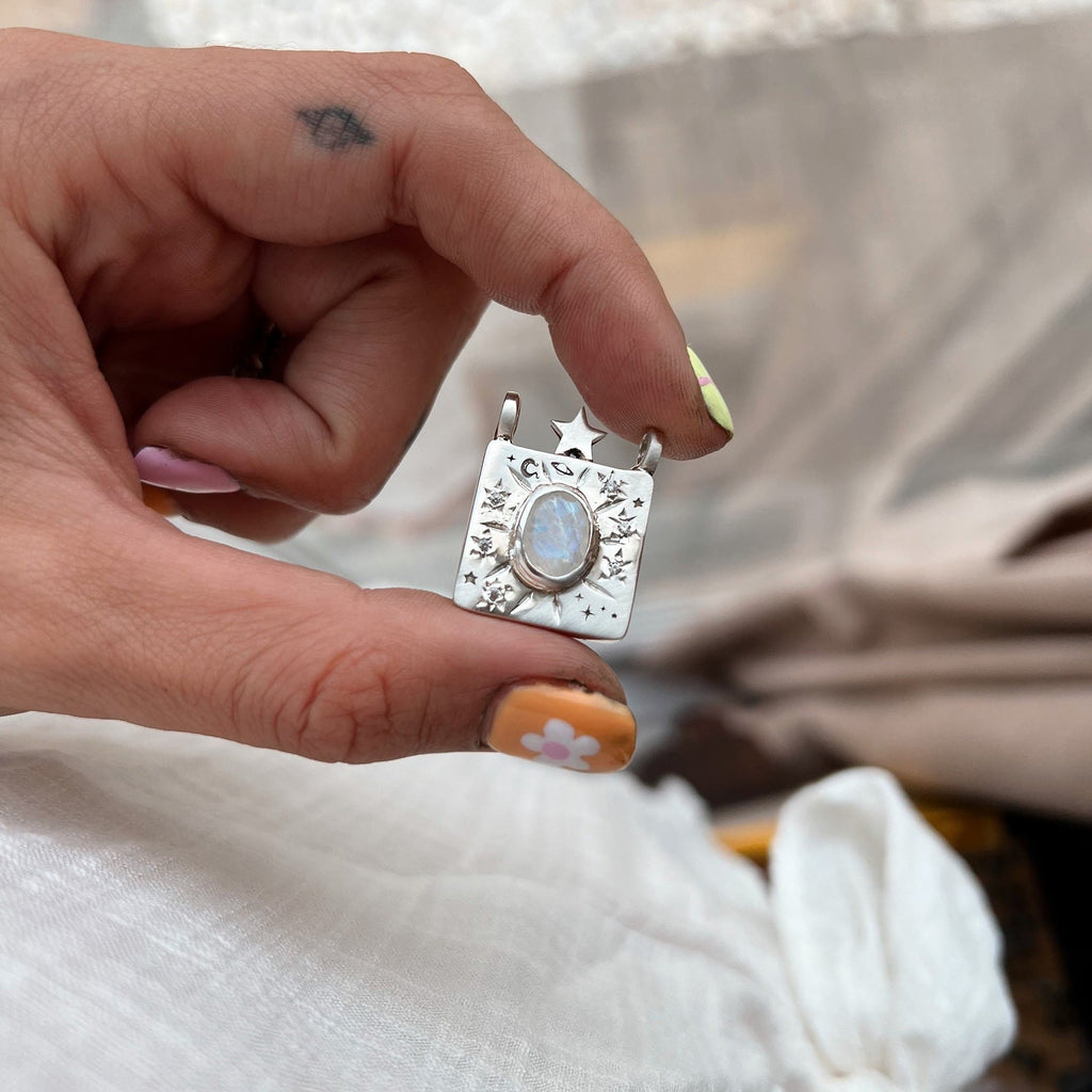 Olivenorma Moonstone Album Pendant Plated Necklace