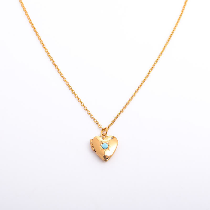 Olivenorma "Shine in My Heart"-Birthstone Heart Album Gift Card  Necklace