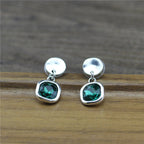 Cubic Crystal Silver Earrings