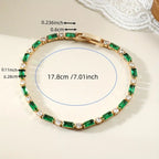 Graceful Emerald Gold Bracelet