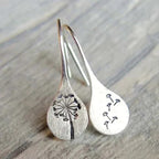 Elegant Silver Earrings in Dandelion Leaf Design