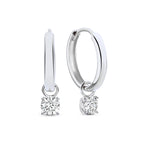 Larmes de Lune Stone Hoop Earrings | White Gold