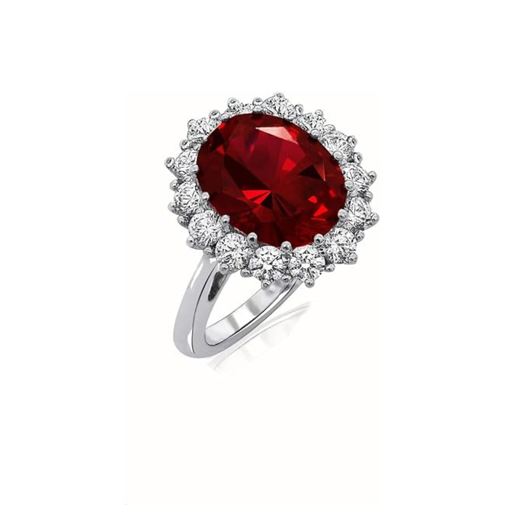 Scarlet Ruby Ring in White Gold