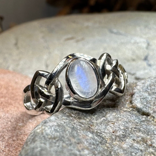 Celeste Celtic Knot Moonstone Ring