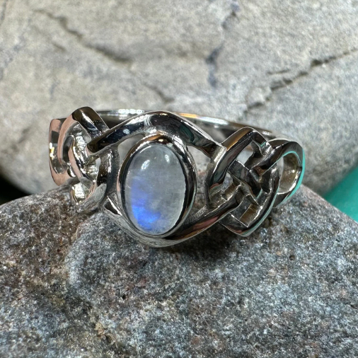 Celeste Celtic Knot Moonstone Ring