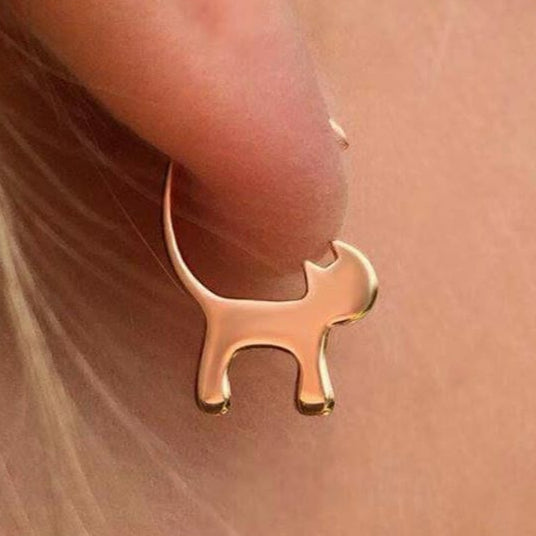Golden Kitty Earrings