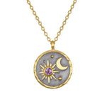 Olivenorma "Day and Night"-Sun & Moon Birthstone Necklace