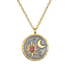 Olivenorma "Day and Night"-Sun & Moon Birthstone Necklace