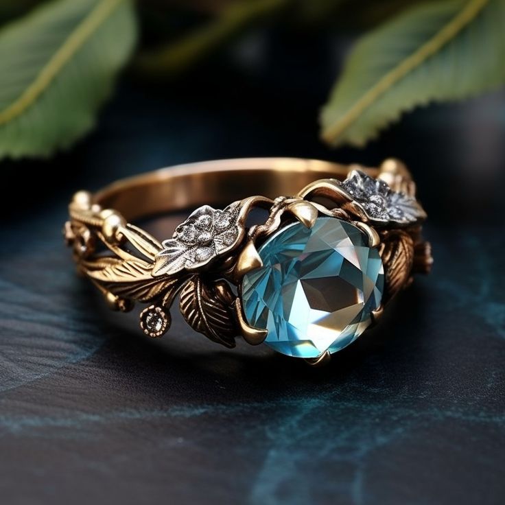 Exotic Light Sky Stone Ring