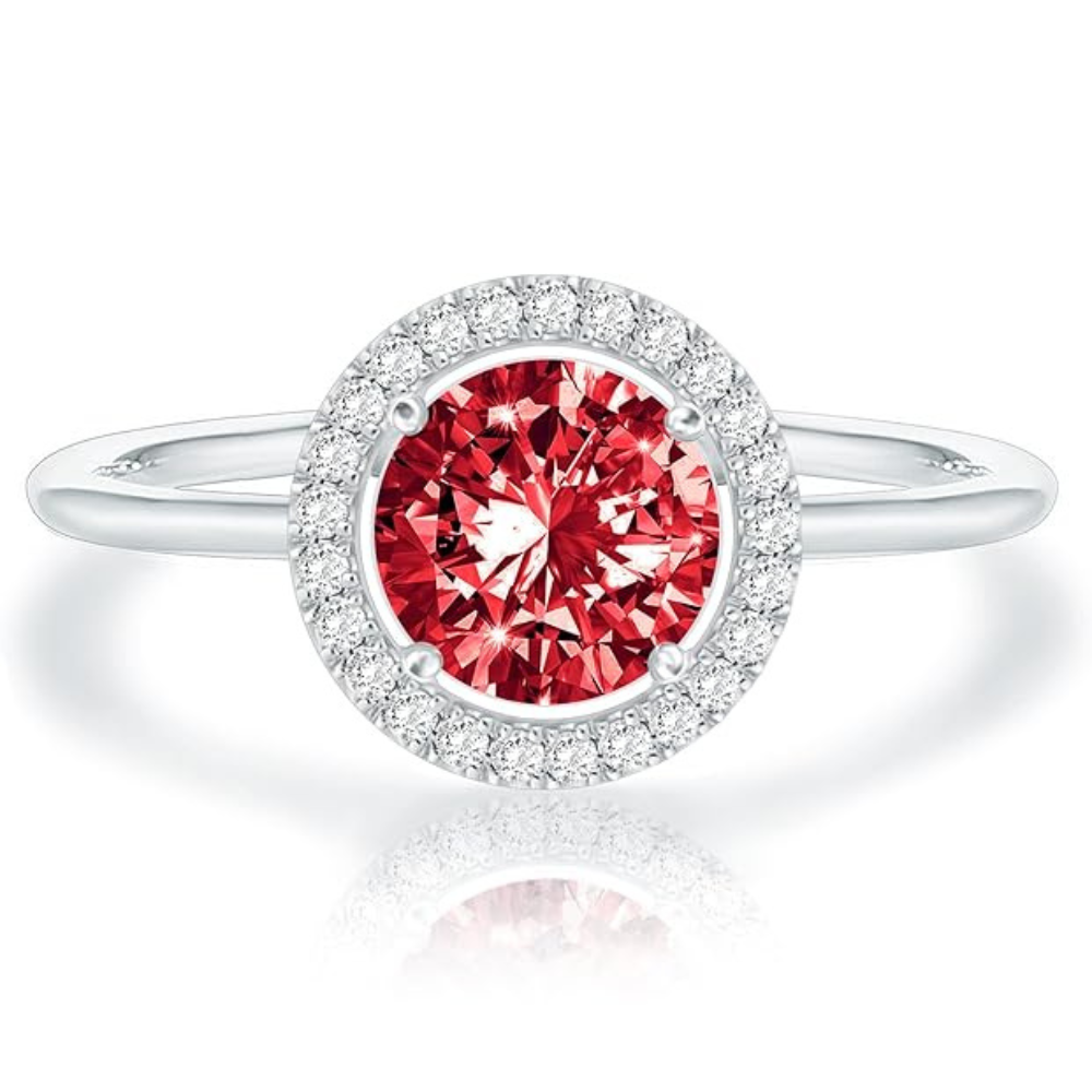 Crimson Glow Ruby Ring - White Gold