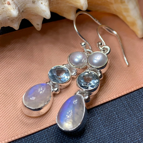 Ava Moonstone Earrings